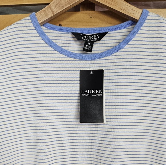 NWT Medium Lauren Ralph Lauren Crewneck Striped T-shirt - Picture 2 of 7
